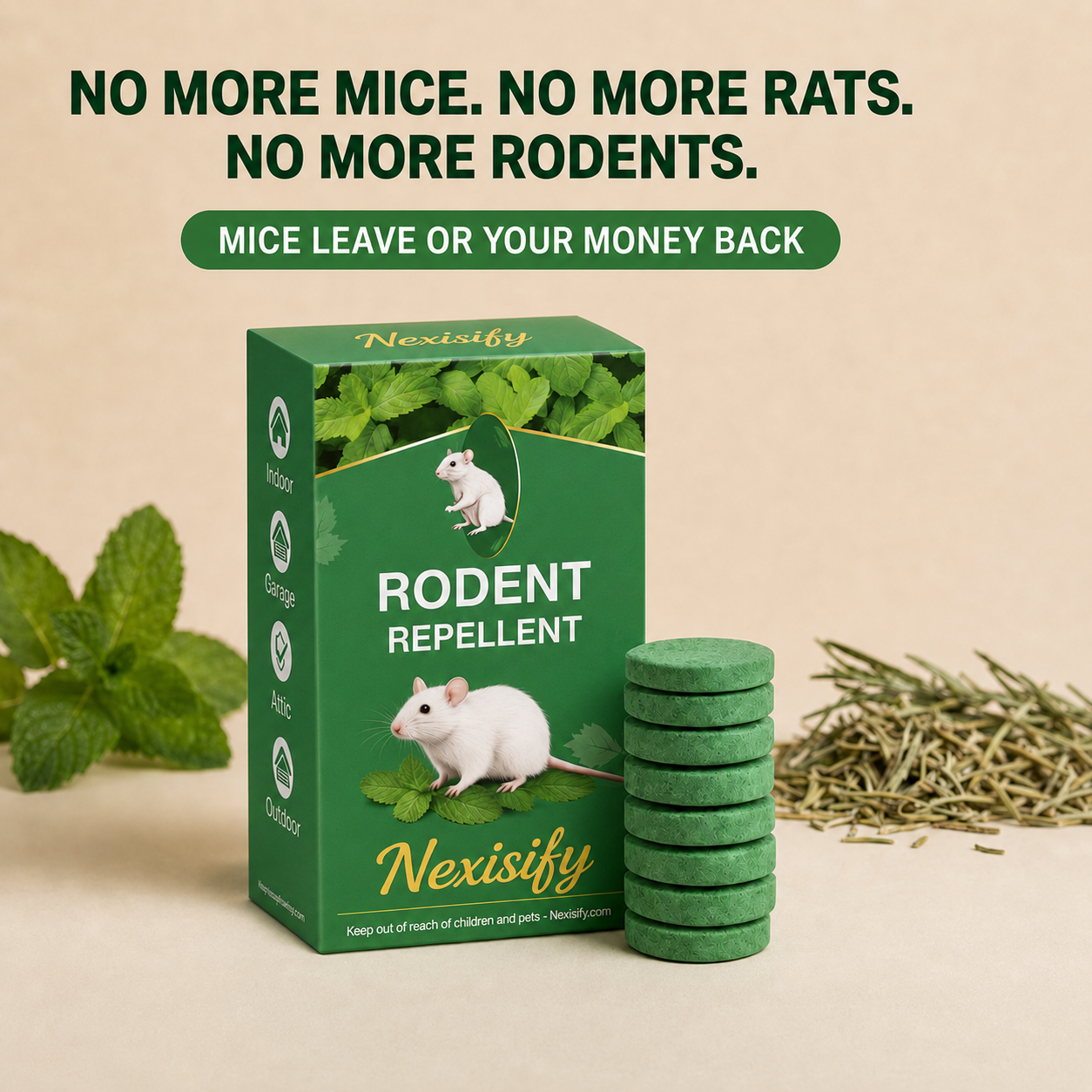 Rodent Repellent Tablet - Create aHome Without Rodents, Safe for Kids& Pets