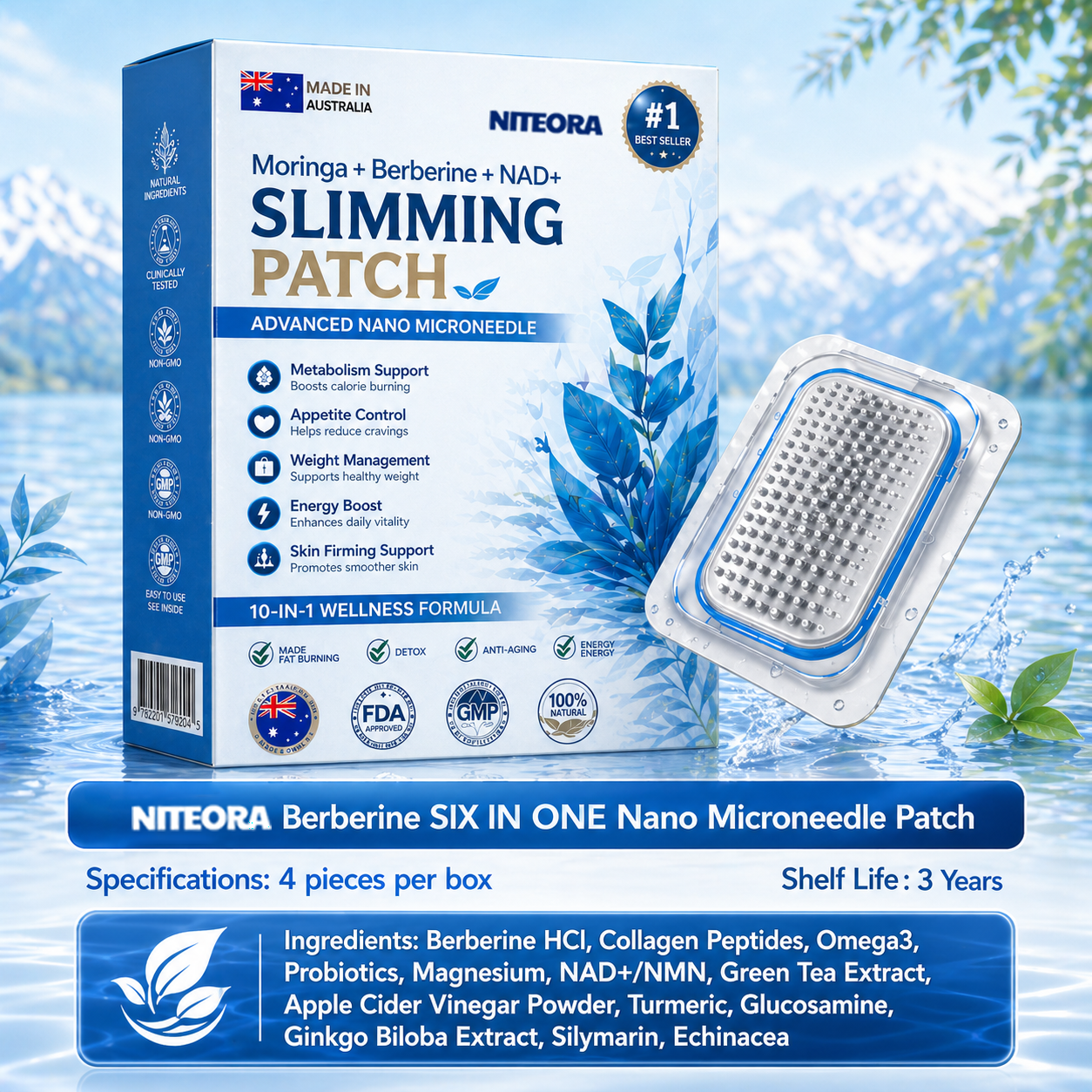 New 2026 Upgrade: Niteora® 𝑩𝒆𝒓𝑏𝘦𝘳𝑖𝗇𝒆 𝟔-𝗶𝙣-𝟏 𝑁𝑎𝑛𝑜 𝘔𝘪𝘤𝘳𝘰𝘯𝘦𝘦𝘥𝘭𝘦 𝖯𝚊𝗍𝖼𝗁 with Scientifically Proven Weight Management — Safe, Natural & Effective