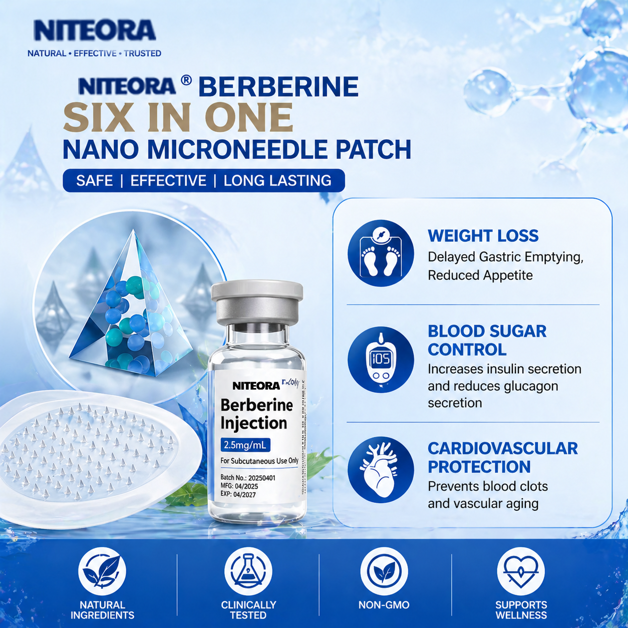 New 2026 Upgrade: Niteora® 𝑩𝒆𝒓𝑏𝘦𝘳𝑖𝗇𝒆 𝟔-𝗶𝙣-𝟏 𝑁𝑎𝑛𝑜 𝘔𝘪𝘤𝘳𝘰𝘯𝘦𝘦𝘥𝘭𝘦 𝖯𝚊𝗍𝖼𝗁 with Scientifically Proven Weight Management — Safe, Natural & Effective