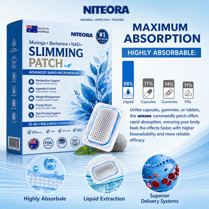 New 2026 Upgrade: Niteora® 𝑩𝒆𝒓𝑏𝘦𝘳𝑖𝗇𝒆 𝟔-𝗶𝙣-𝟏 𝑁𝑎𝑛𝑜 𝘔𝘪𝘤𝘳𝘰𝘯𝘦𝘦𝘥𝘭𝘦 𝖯𝚊𝗍𝖼𝗁 with Scientifically Proven Weight Management — Safe, Natural & Effective