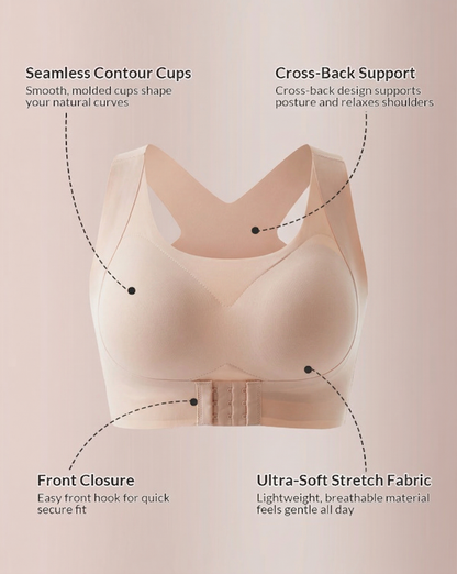 🔥LAST DAY PROMOTION - 50% OFF | Niteora Front Closure Cross-Back Wireless Posture Bra