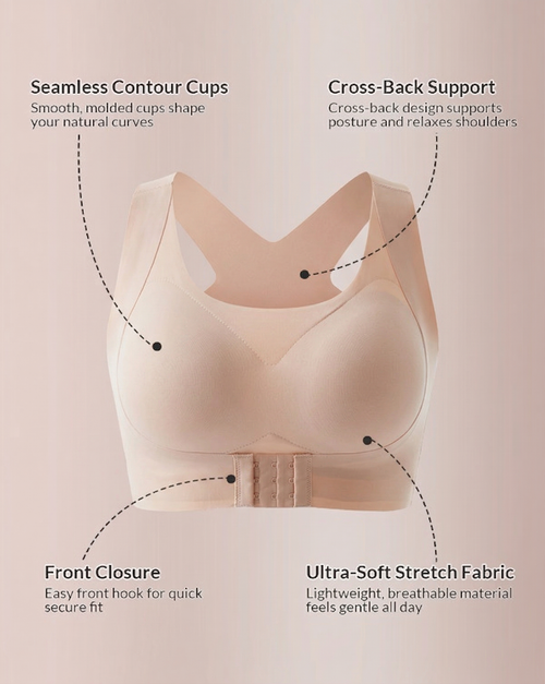 🔥LAST DAY PROMOTION - 50% OFF | Niteora Front Closure Cross-Back Wireless Posture Bra