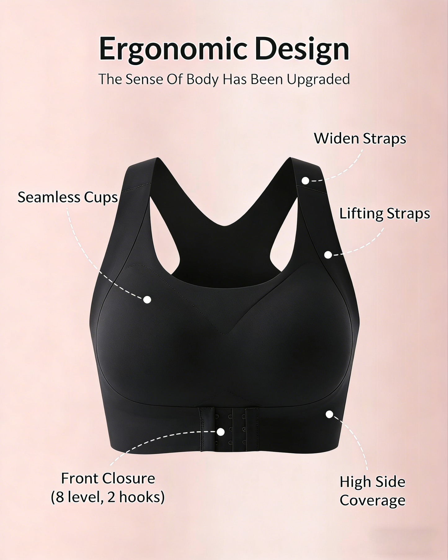 🔥LAST DAY PROMOTION - 50% OFF | Niteora Front Closure Cross-Back Wireless Posture Bra