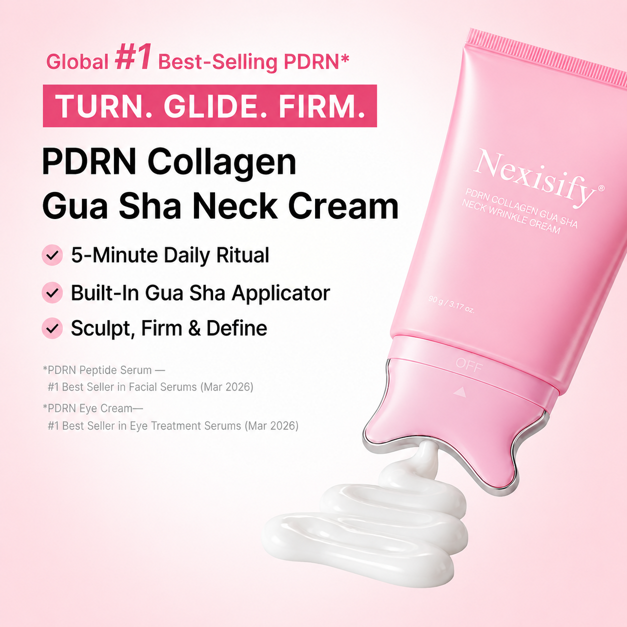 🦢Neck Wrinkle Eraser! Built-In Gua Sha Cream w/5% Anemarrhena Root Complex + PDRN Korean Skincare