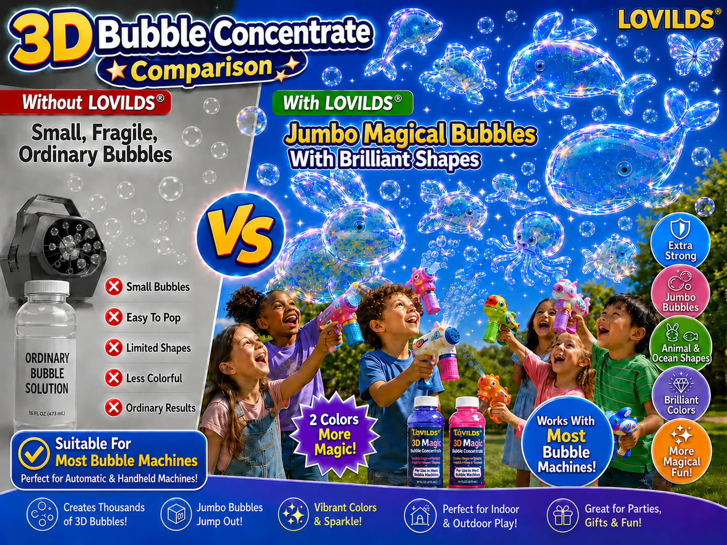 LOVILDS  3D Bubble Concentrate Animal &Ocean Fantasy Theme