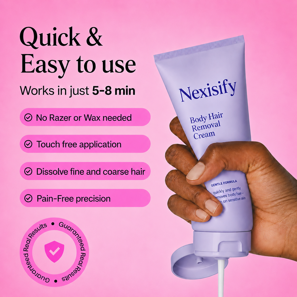 Flawless Skin Hair Removal Cream | Gentle 5-Minute Body Hair Removal