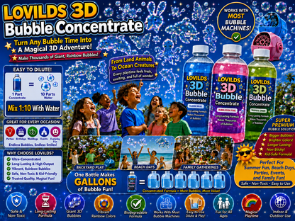 LOVILDS  3D Bubble Concentrate Animal &Ocean Fantasy Theme