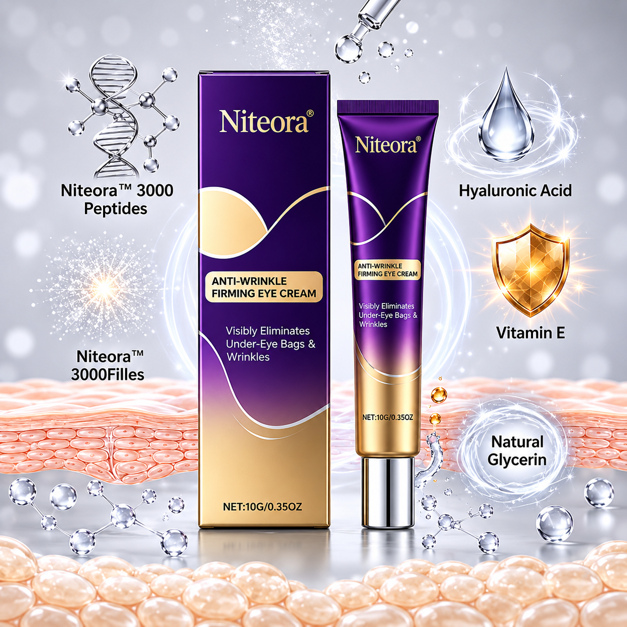 Niteora™ Quick Face Fix Temporary Tightener – Instant visible results in 30 seconds