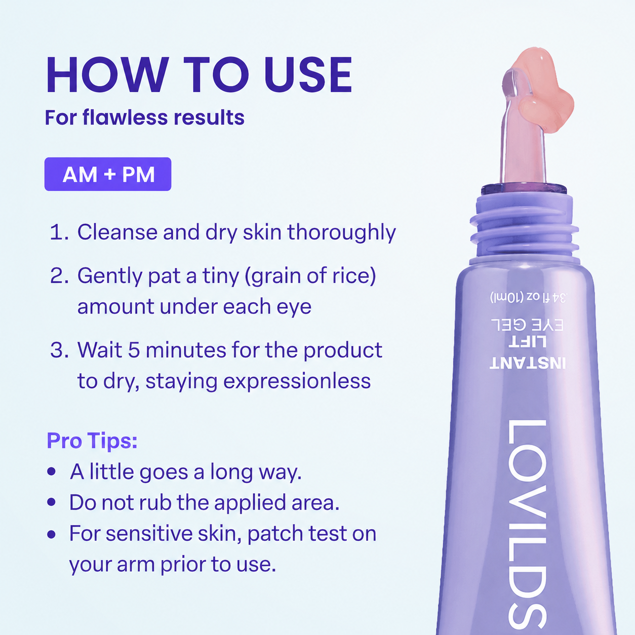 LOVILDS Instant Lift Eye Gel – For Eye Bags, Puffiness, Wrinkles, Fine Lines & Dark Circles🌱